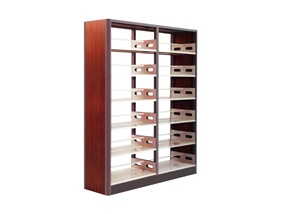 六层双面钢木书架
