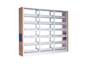 双柱双面三节套色书架