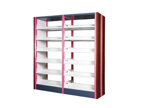 双柱双面六层套色书架A