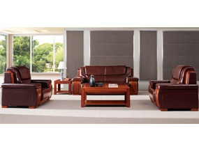 ZD-17595五人位牛皮沙发